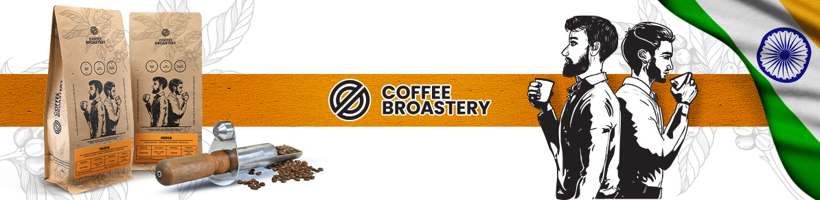 Baner kawa Coffee Broastery India – kawa ziarnista z Indii
