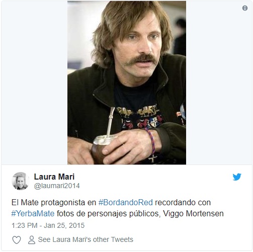 Viggo Mortensen pije yerba mate