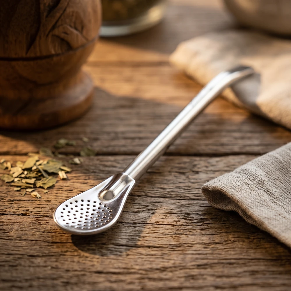 Bombilla łyżeczkowa do yerba mate – słomka z filtrem do picia yerby