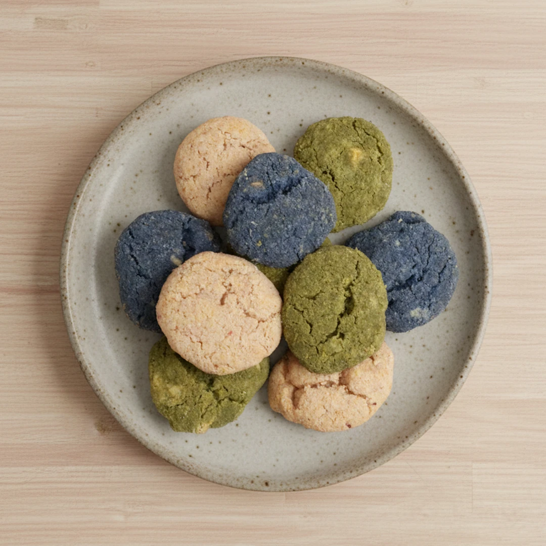 Kolorowe ciasteczka z Blue Matcha i matchą