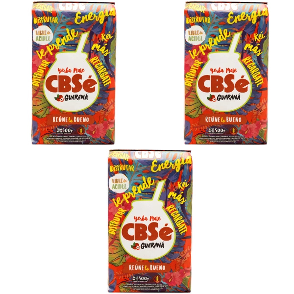 Yerba Mate CBSe Energia z guaraną 3x500g (1,5kg)