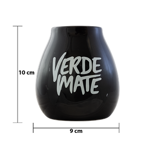 Tykwa Ceramiczna czarna z logo Verde Mate - 350 ml