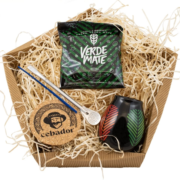Zestaw prezentowy Yerba Mate: Verde Mate Frutos Tropicales 50g + tykwa + bombilla