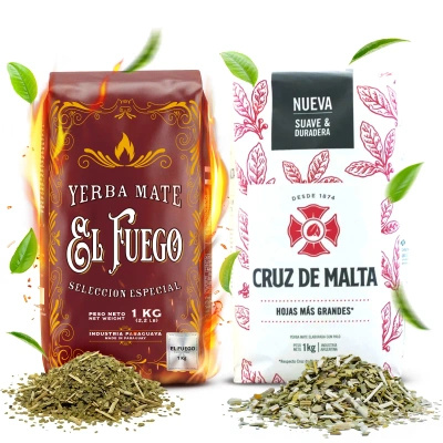Zestaw Yerba Mate Elaborada: El Fuego 1kg + Cruz de Malta 1kg