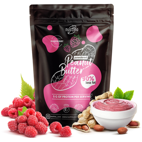 Nustino – Masło Orzechowe w Proszku – Malina (bez dodatku cukru) 400 g