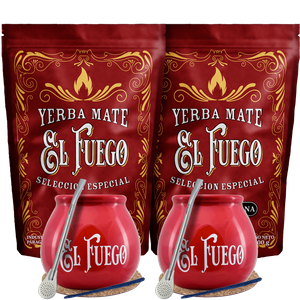 Zestaw Yerba Mate El Fuego dla dwojga Bombilla MOC