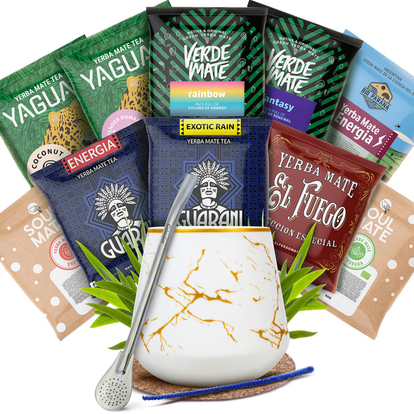 Zestaw Yerba Mate próbki 10x50g Matero + Bombilla