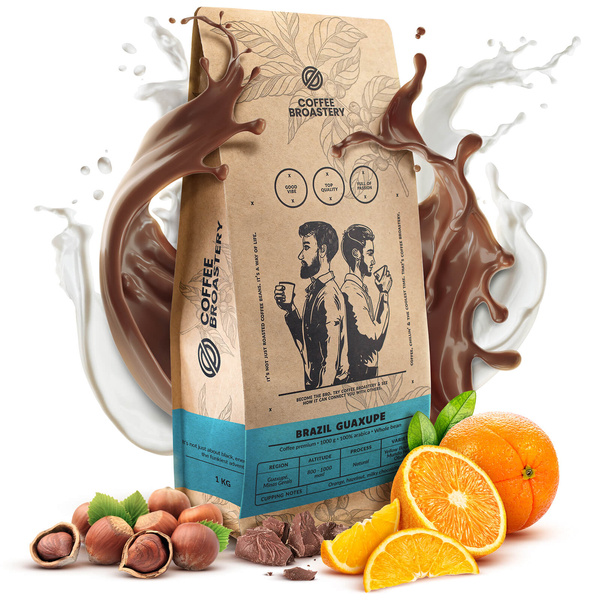 Zestaw prezentowy Coffee Broastery: kawa Brazil Guaxupe + krówki + kubek