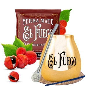 Zestaw yerba mate El Fuego 50g + tykwa El Fuego Gold