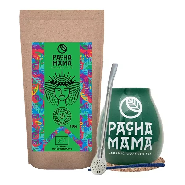 Zestaw Guayusa Pachamama 100g akcesoria
