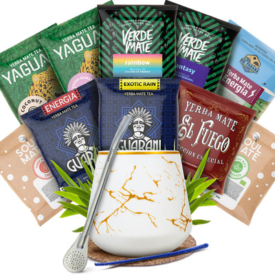 Zestaw Yerba Mate próbki 10x50g Matero + Bombilla