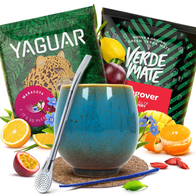 Zestaw yerba mate 2x50g Tykwa + Bombilla