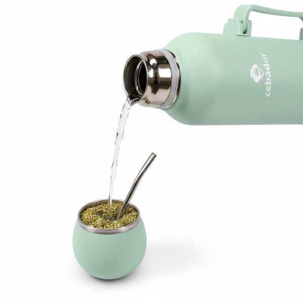 YerbaGo – Termos z tykwą i bombillą 1,3 L – pistacjowy