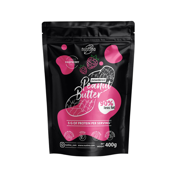 Nustino – Masło Orzechowe w Proszku – Malina (bez dodatku cukru) 400 g