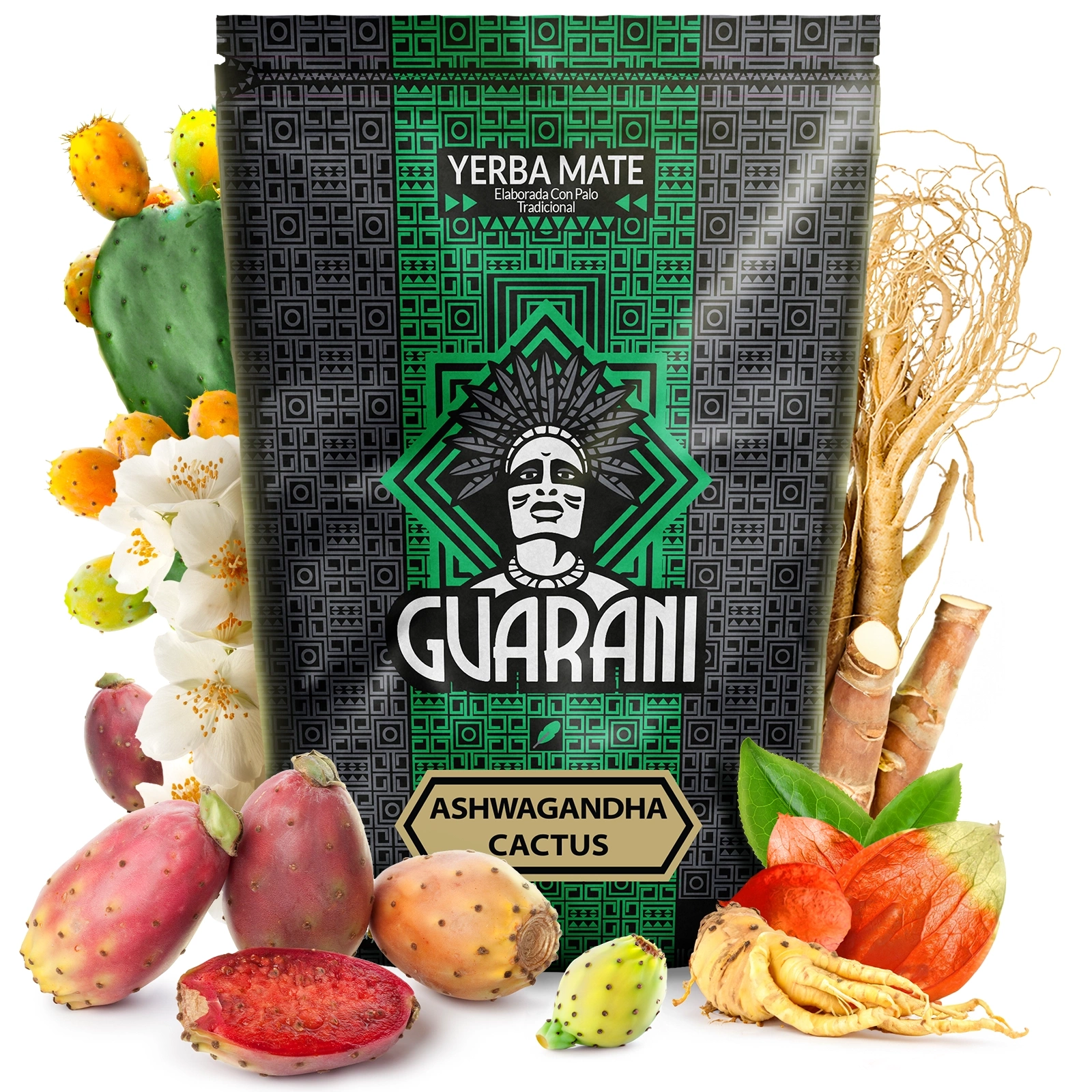 Yerba Mate Guarani Ashwagandha Cactus - w opakowaniu