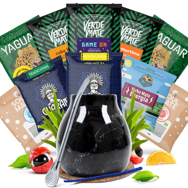 Zestaw Yerba Mate: próbki 10x50g + Matero + Bombilla