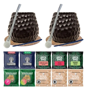 Yerba Mate Zestaw dla Dwojga Bombilla Tykwa 10x50g
