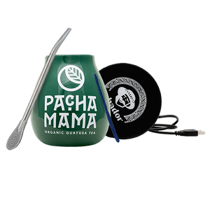 Zestaw Akcesoriów do Yerba Mate i Guayusy: podgrzewacz USB + Matero + Bombilla