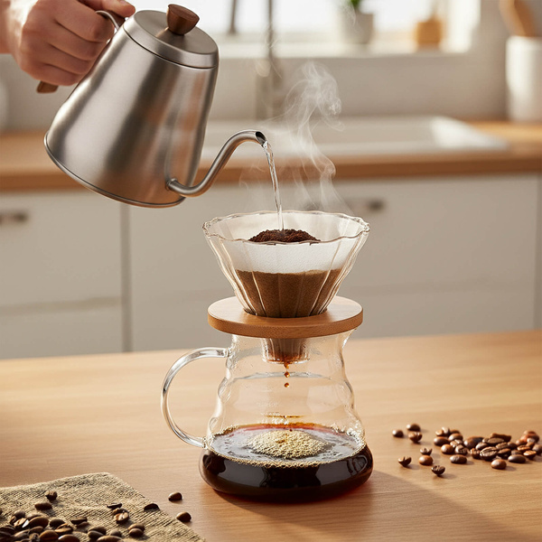 Zestaw do Parzenia Kawy – Szklany Dripper i Dzbanek