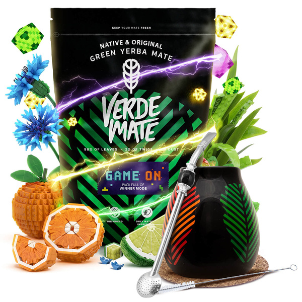 Zestaw gamingowy Yerba Mate: Verde Mate Game On 400g 0,4kg + Matero + Bombilla 
