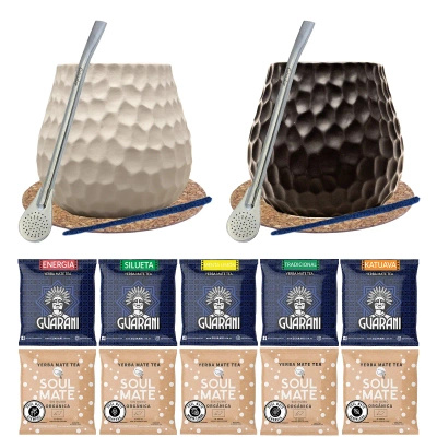 Zestaw dla Dwojga Yerba Mate Tykwa Bombilla 10x50g