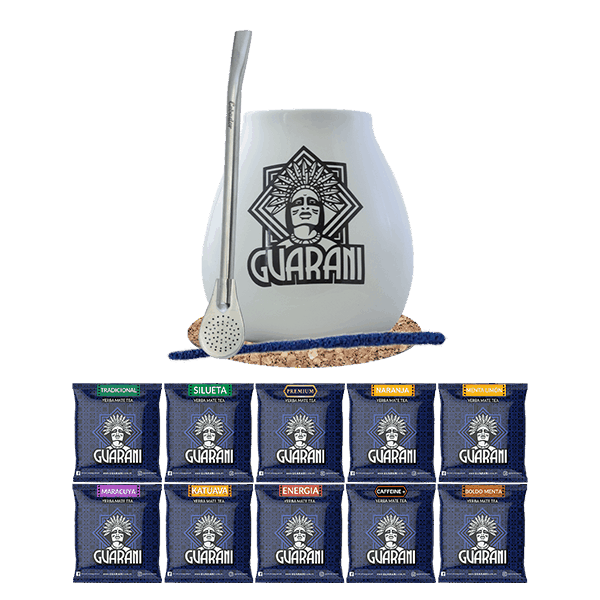 Zestaw Yerba Mate Guarani 10x50g Tykwa Bombilla