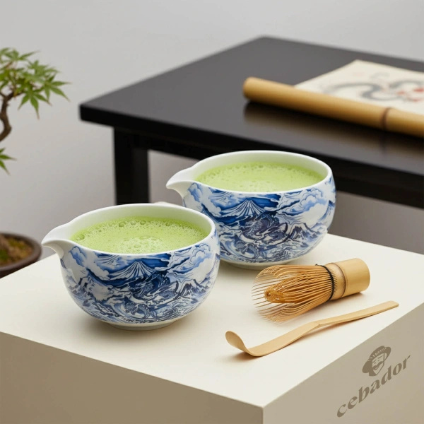 Zestaw ceremonialny do parzenia herbaty matcha: japońska matcha BIO ceremonialna 30g + akcesoria