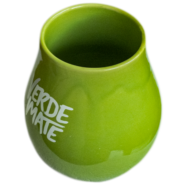 (II. kategoria) Tykwa Ceramiczna zielona z logo Verde Mate - 350ml