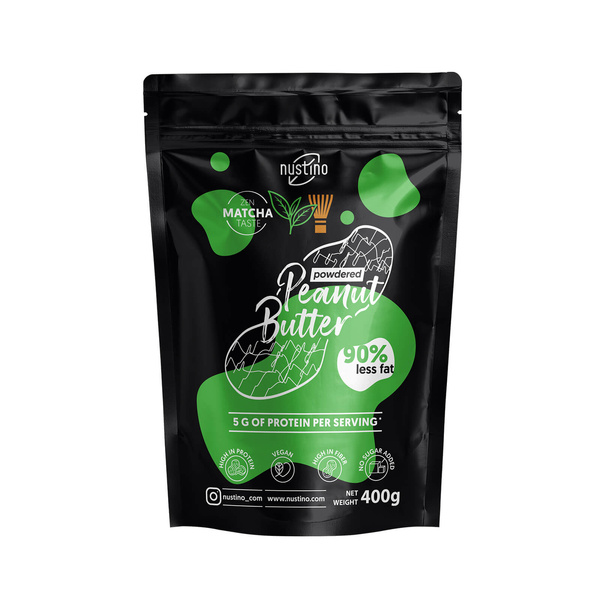 Nustino – Masło Orzechowe w Proszku – Matcha (bez dodatku cukru) 400 g