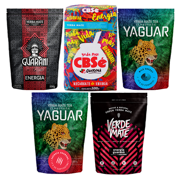 Zestaw Yerba Mate Energia różne rodzaje 5x0,5kg