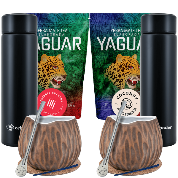 Zestaw Yerba Mate Kokos Termos dla dwojga 1000g