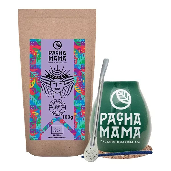 Zestaw Guayusa Pachamama Lavanda 100g akcesoria