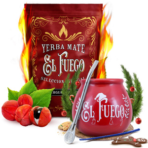 Zimowy Zestaw Yerba Mate na start El Fuego Energia 500g + akcesoria