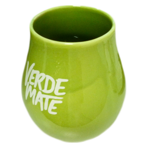 (II. kategoria) Tykwa Ceramiczna zielona z logo Verde Mate - 350ml