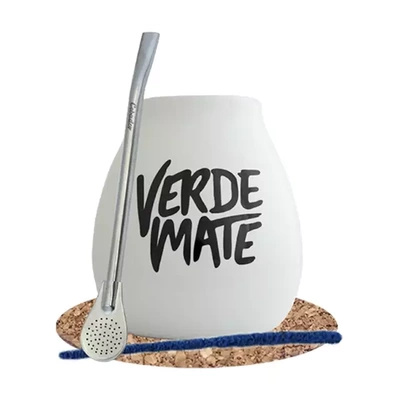 Zestaw tykwa biała Verde Mate bombilla