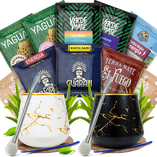 Zestaw Yerba Mate dla dwojga próbki 10x50g 2x Matero + 2x Bombilla