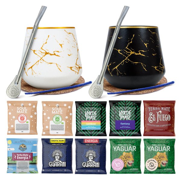 Zestaw Yerba Mate dla dwojga próbki 10x50g 2x Matero + 2x Bombilla