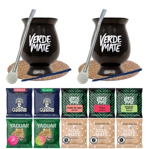 Zestaw Bombilla Tykwa dla Dwojga Yerba Mate 10x50g