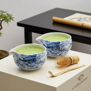 Zestaw ceremonialny do parzenia herbaty matcha: japońska matcha BIO ceremonialna 30g + akcesoria