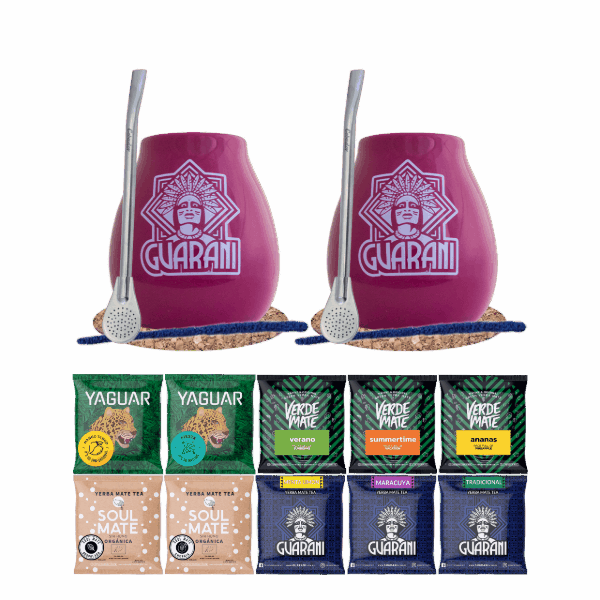 Zestaw dla Dwojga Yerba Mate Bombilla Tykwa 10x50g