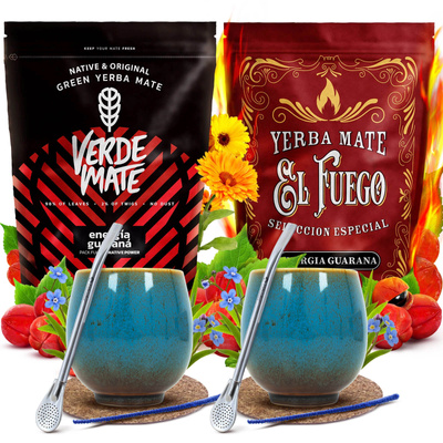 Zestaw Yerba Mate dla dwojga Bombilla Matero 1000g