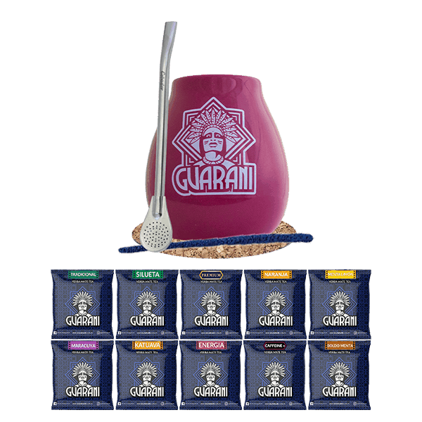 Zestaw Yerba Mate Guarani 10x50g Tykwa Bombilla