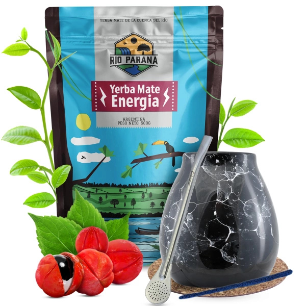 Zestaw Yerba Mate Rio Parana Energia Tykwa 500g