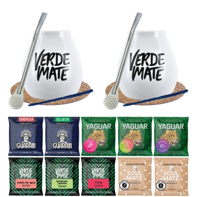 Zestaw Yerba Mate Green 10x50g  Matero x2 500g
