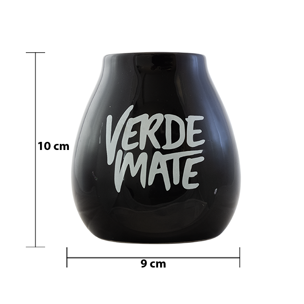 (II. kategoria) Tykwa Ceramiczna czarna z logo Verde Mate