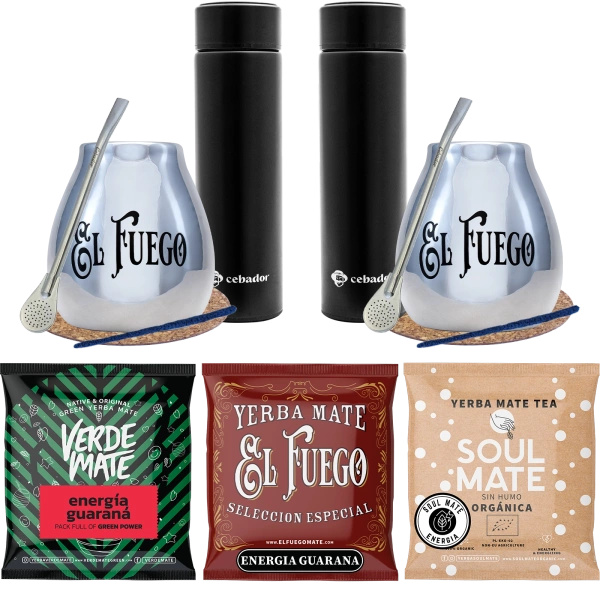 Zestaw yerba Mate  dla pary tykwy PREMIUM Termos