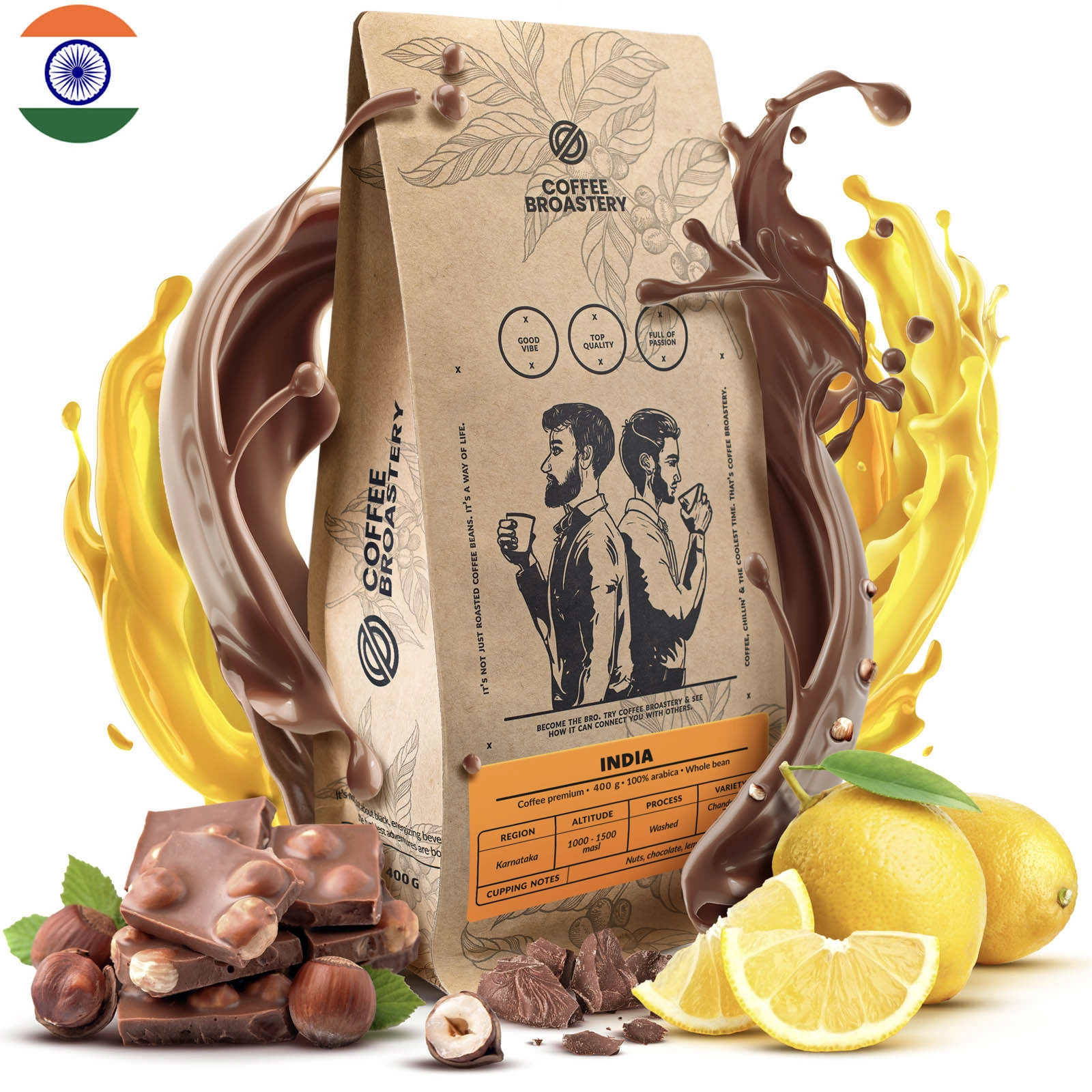 Opakowanie kawy Coffee Broastery India Karnataka Premium