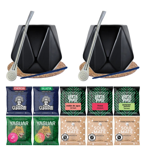 Zestaw dla Dwojga Bombilla 10x50g Tykwa Yerba Mate