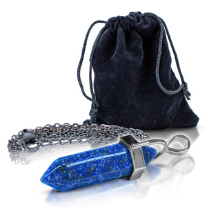 Lapis lazuli – zawieszka z łańcuszkiem w woreczku