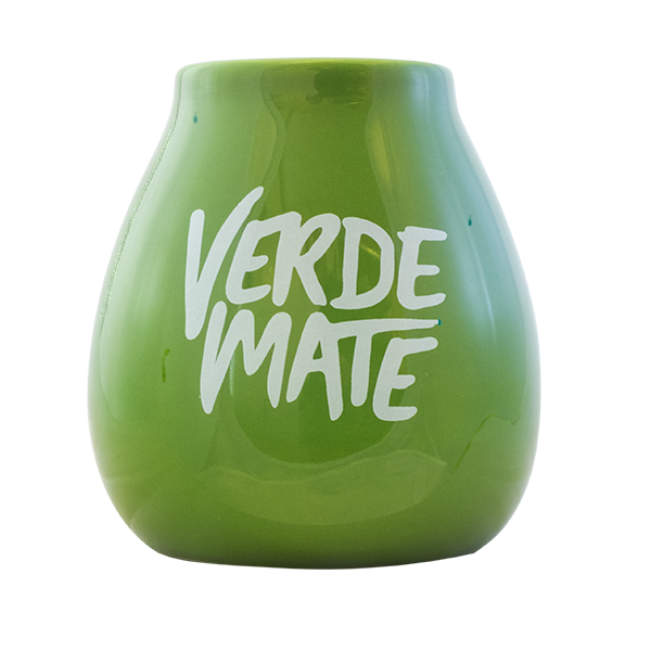 (II. kategoria) Tykwa Ceramiczna zielona z logo Verde Mate - 350ml